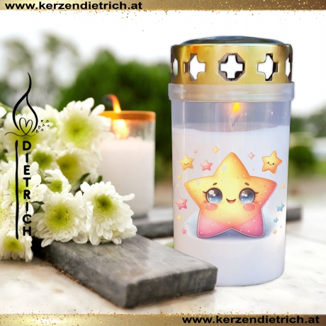 Grablicht Kinder 25 | personalisierbar | Kerze | Sternenkind