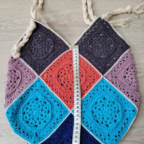 Gehäkelte Tasche , Granny Square, Shopper