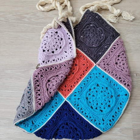 Gehäkelte Tasche , Granny Square, Shopper