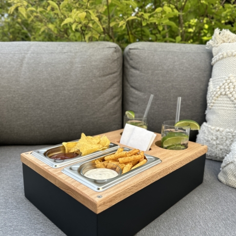 Sofa Butler - Couch Tablett - Bierkiste - Korpus dunkelgrau - NEU