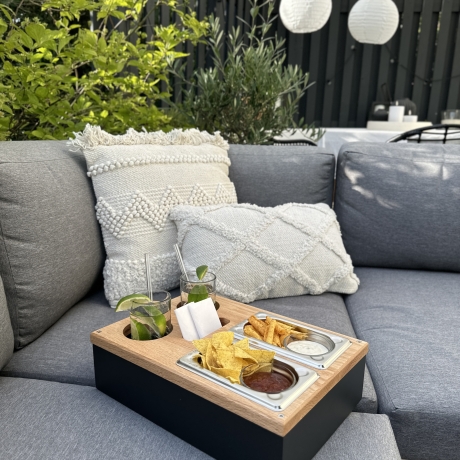 Sofa Butler - Couch Tablett - Bierkiste - Korpus dunkelgrau - NEU