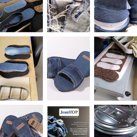 Flip Flops in Denimblue aus recycelten Jeans