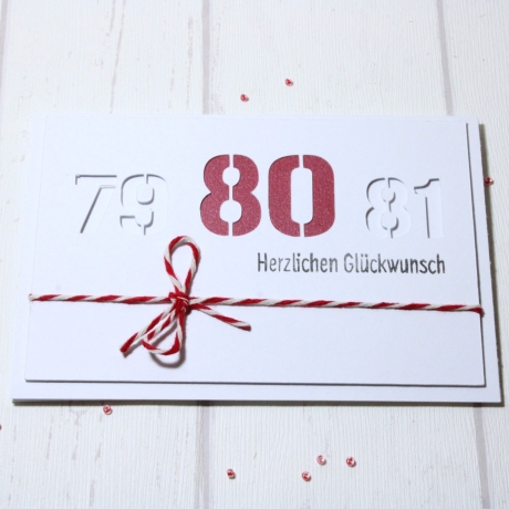 80. Geburtstag * Glückwunsch * Geburtstagskarte * Grußkarte