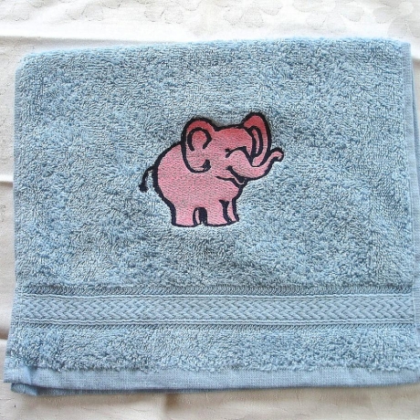 Kindergästehandtuch♥Rosa Elefant♥hellblau♥von Hobbyhaus