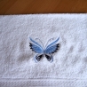 Gästehandtuch♥Blue Butterfly♥weiß♥bestickt von Hobbyhaus