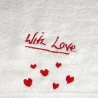 Gästehandtuch♥With Love♥mit roten Herzchen♥Valentinstag♥