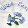 Gästehandtuch♥With Love♥mit blauer Blume♥Valentinstag