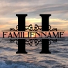 Aufkleber Monogramm H mit Familiennamen