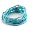 Handgefärbtes Habotai-Seidenband Wasserblau ø3mm Seidenschnur