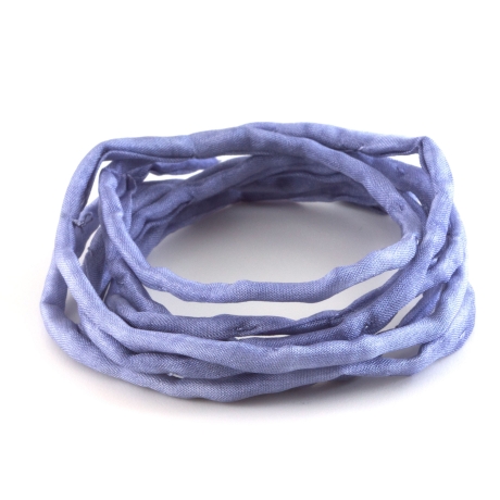 Handgefärbtes Habotai-Seidenband Lavendel ø3mm Seidenschnur