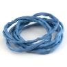 Handgefärbtes Habotai-Seidenband Fernblau ø3mm Seidenschnur