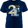 Kinder Kurzarm T-Shirt mit Happy Birthday DINO und  Name + Zahl