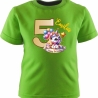 Kinder Kurzarm T-Shirt mit Happy Birthday EINHORN und Name + Zahl