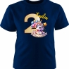 Kinder Kurzarm T-Shirt mit Happy Birthday EINHORN und Name + Zahl