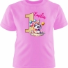 Kinder Kurzarm T-Shirt mit Happy Birthday EINHORN und Name + Zahl