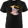 Kinder Kurzarm T-Shirt mit Happy Birthday EINHORN und Name + Zahl