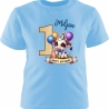 Kinder Kurzarm T-Shirt mit Happy Birthday KUH und Name + Zahl