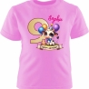 Kinder Kurzarm T-Shirt mit Happy Birthday KUH und Name + Zahl