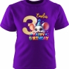 Kinder Kurzarm T-Shirt mit Happy Birthday MAUS und Name + Zahl
