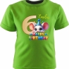 Kinder Kurzarm T-Shirt mit Happy Birthday MAUS und Name + Zahl