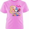 Kinder Kurzarm T-Shirt mit Happy Birthday MAUS und Name + Zahl