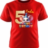 Kinder Kurzarm T-Shirt mit Happy Birthday MAUS und Name + Zahl
