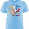 Kinder Kurzarm T-Shirt mit Happy Birthday MAUS und Name + Zahl
