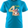 Kinder Kurzarm T-Shirt mit Happy Birthday PINGUIN und Name + Zahl
