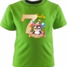 Kinder Kurzarm T-Shirt mit Happy Birthday PINGUIN und Name + Zahl