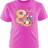 Kinder Kurzarm T-Shirt mit Happy Birthday PINGUIN und Name + Zahl