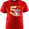 Kinder Kurzarm T-Shirt mit Happy Birthday PINGUIN und Name + Zahl