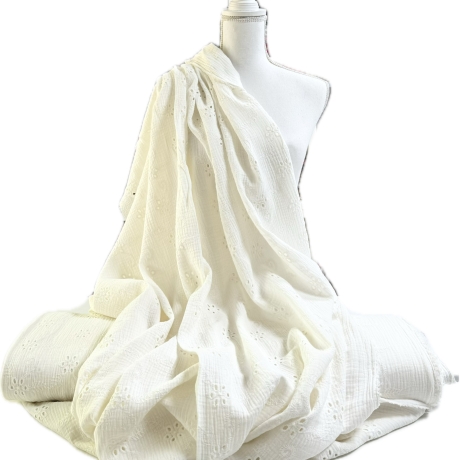 Musselin Loch Stickerei Stoff | Meterware | Öko Tex 100 | 