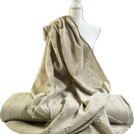 Musselin Loch Stickerei Stoff | Meterware | Öko Tex 100 | 