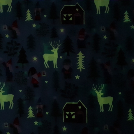 Hygge Glow - forest on winter blue