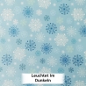 Hygge Glow snowflakes on winter blue