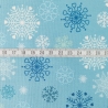 Hygge Glow snowflakes on winter blue