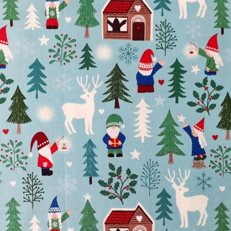 Hygge Glow forest on winter blue