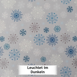 Hygge Glow snowflakes on silver