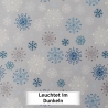 Hygge Glow snowflakes on silver