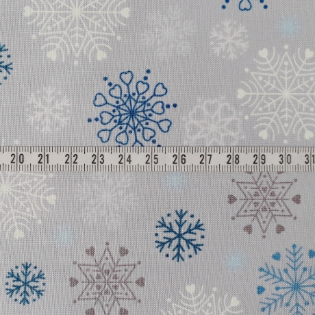 Hygge Glow snowflakes on silver