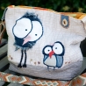 Künstlertasche - UPCYCLING Umhängetasche aus Cord mit Applikation