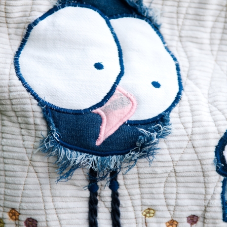 Künstlertasche - UPCYCLING Umhängetasche aus Cord mit Applikation