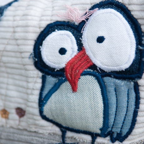 Künstlertasche - UPCYCLING Umhängetasche aus Cord mit Applikation