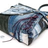 UPCYCLING Umhänge-/ Handtasche aus Jeans und Leder