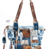 High-End Künstlertasche - UPCYCLING Handtasche aus Leder + Jeans
