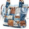 High-End Künstlertasche - UPCYCLING Handtasche aus Leder + Jeans