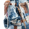 High-End Künstlertasche - UPCYCLING Handtasche aus Leder + Jeans