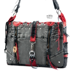High-End Designertasche im Messenger-Stil - UPCYCLING Handtasche