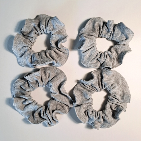 Haargummi Haargummis Scrunchie Scrunchies neu Handarbeit grau