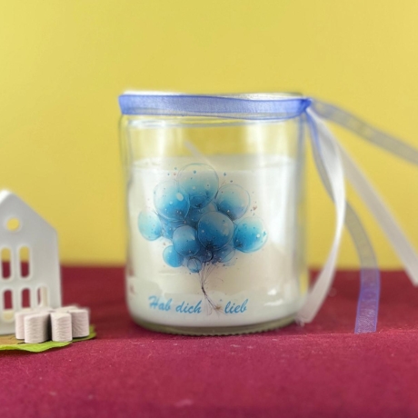 Romantik zum Valentinstag – Kerze im Glas mit Botschaft - 